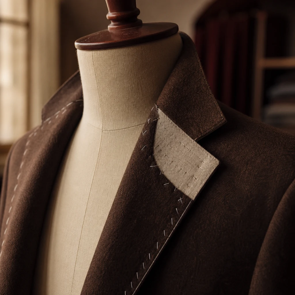 Under-collar and lapel roll of a tailored jacket