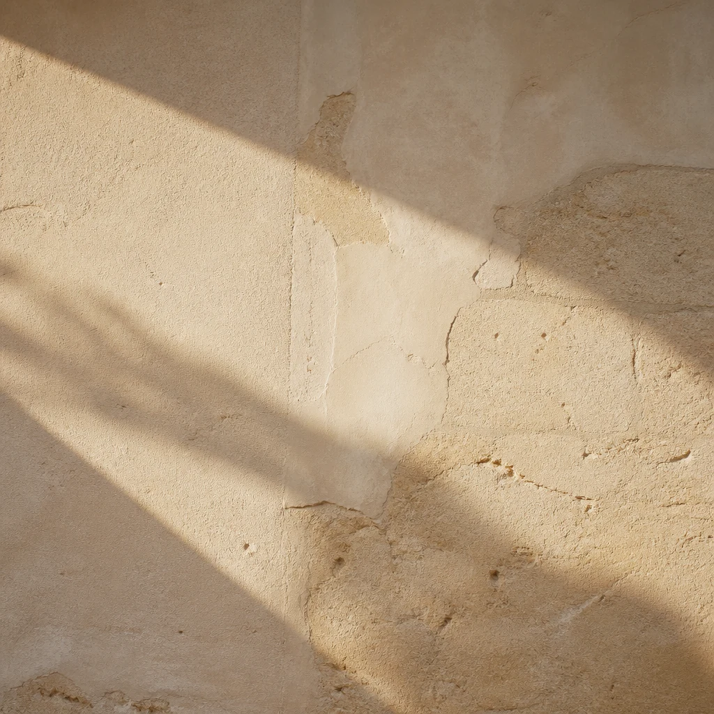 Warm plaster wall lit by afternoon light